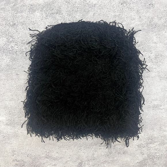grunge cross gothic punk furry black beanie - Picture 3 of 6